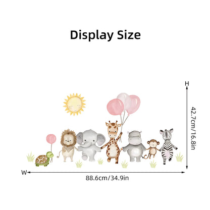 BRUP Cartoon Cute Animal Giraffe Wall Sticker Kids Room Girls Gift Boy Decoration for Bedroom Design Sweet Wallpaper Living Room-HomeDecorDecals_com