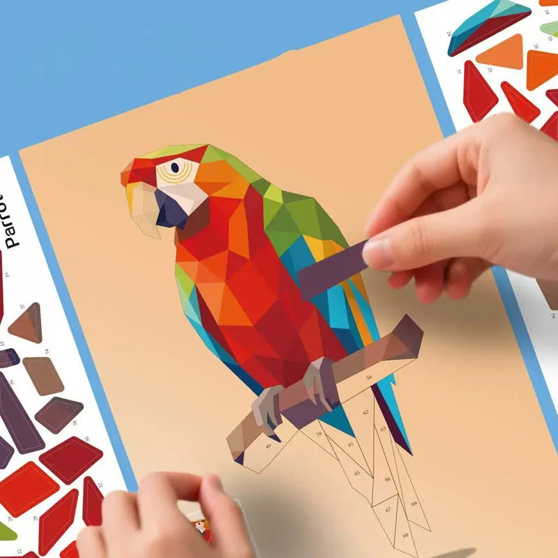 6 Theme DIY Creative 3D Puzzle Art Set Puzzle Digital Sticker Puzzle Animal Cognitive Training Enlightenment Toy Stickers-HomeDecorDecals_com