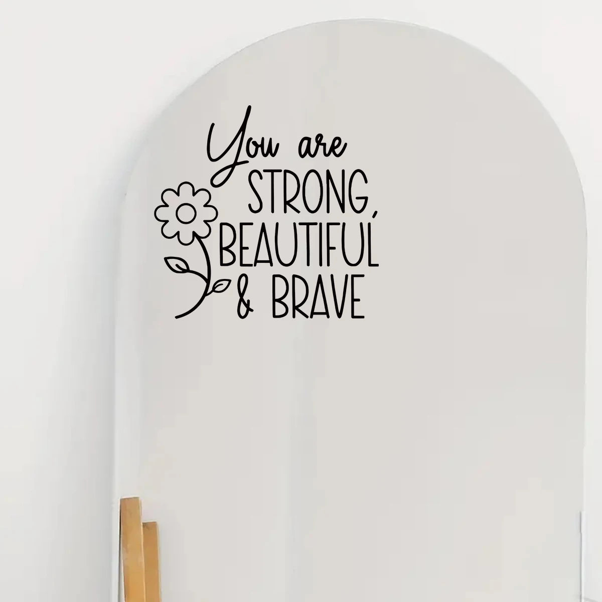 Close-up view of Beautiful Text and Flower Wall Decal | Home Decor by HomeDecorDecals.