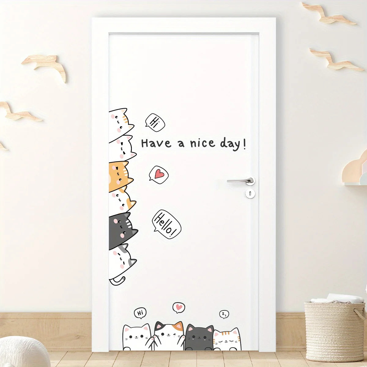 Cartoon 10 Cats Wall Decal | Home Decor removable peel and stick wall decal by HomeDecorDecals.