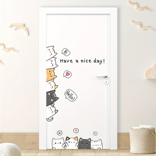 Cartoon 10 Cats Wall Decal | Home Decor removable peel and stick wall decal by HomeDecorDecals.