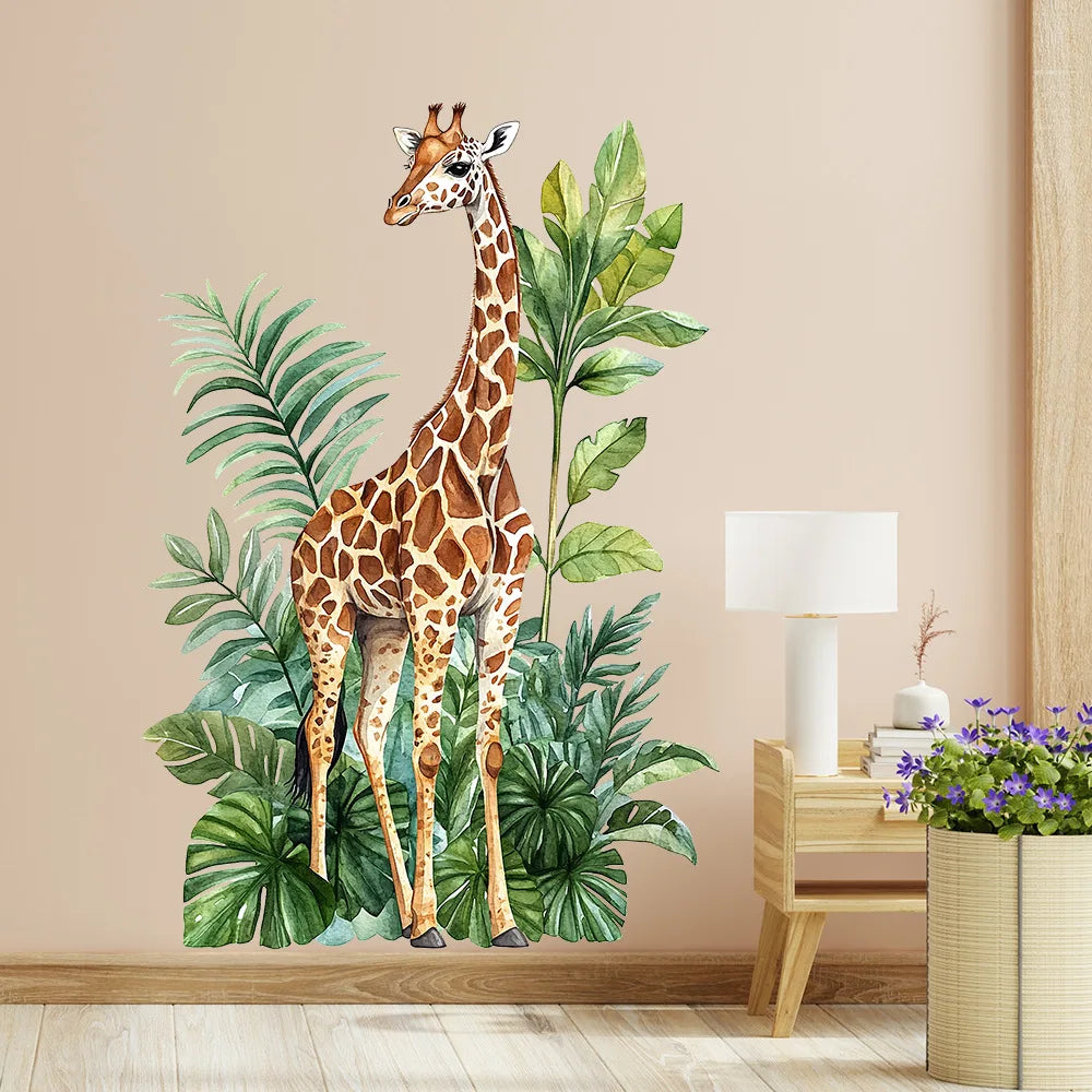 Giraffe and Greenery Wall Decal | Home Decor by HomeDecorDecals.