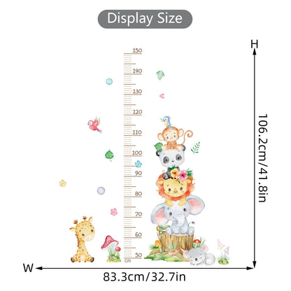 Cute Unicorn Animals Height Measurement Wall Stickers for Kids Room Bedroom Nursery Home Decoration Wall Decals-HomeDecorDecals_com