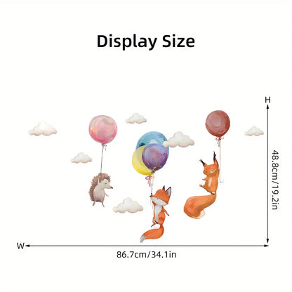 Cartoon Fox And Forest Animals Wall Sticker for Kids Room-HomeDecorDecals_com