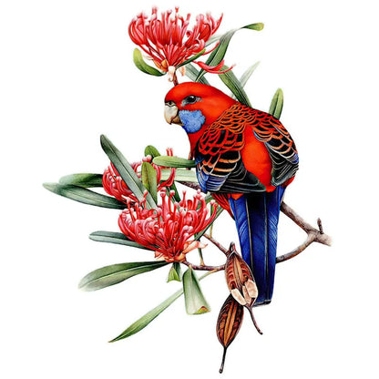 T148# Hand painted Parrot Wall Sticker Bathroom Toilet Decor Living Room Cabinet Home Decoration Decals-HomeDecorDecals_com