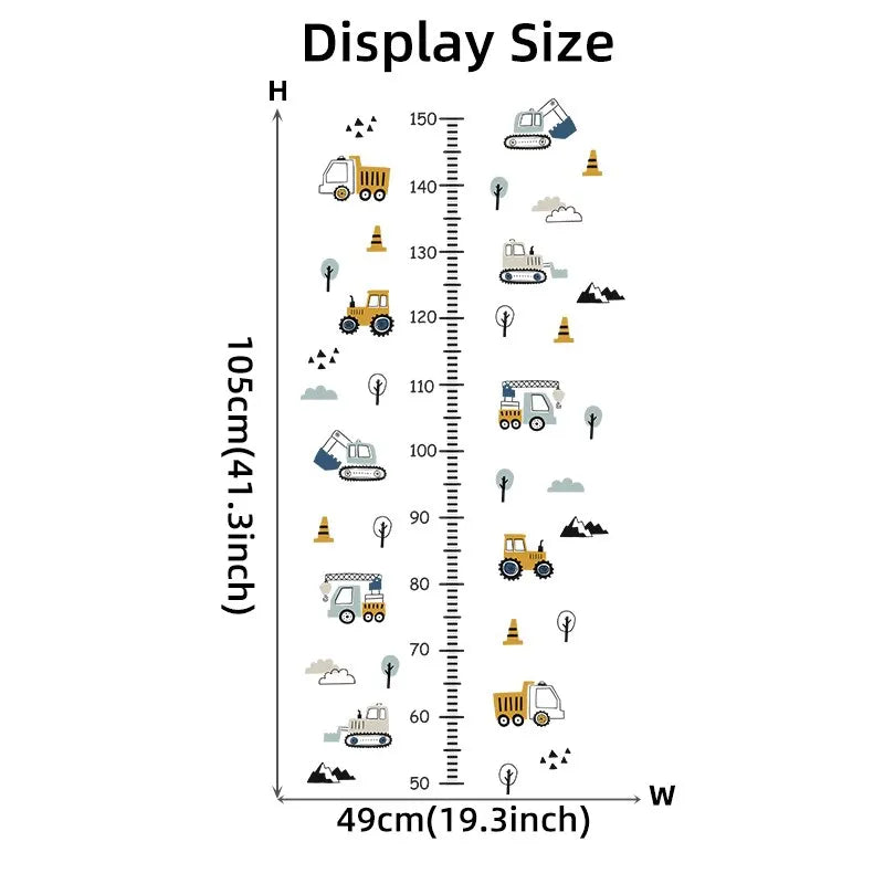 1PC Cartoon Car Height Measurement Wall Stickers for Waterproof Removable PVC Kids Room Kindergarten Home Decoration-HomeDecorDecals_com