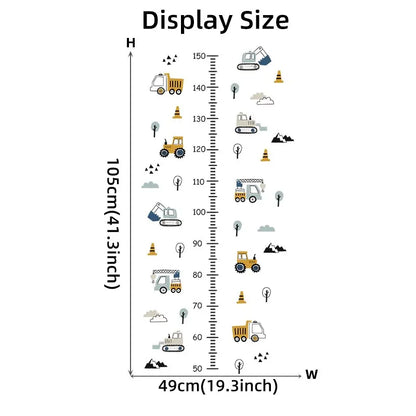 1PC Cartoon Car Height Measurement Wall Stickers for Waterproof Removable PVC Kids Room Kindergarten Home Decoration-HomeDecorDecals_com