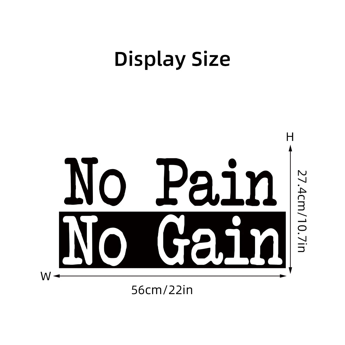 1Pc "No Pain No Gain" Inspirational Quotes Text Wall Stickers for Gym Study Room Decor Wall Decals Home Decoration Living Room-HomeDecorDecals_com