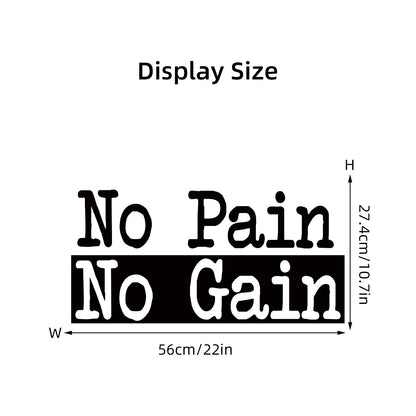 1Pc "No Pain No Gain" Inspirational Quotes Text Wall Stickers for Gym Study Room Decor Wall Decals Home Decoration Living Room-HomeDecorDecals_com