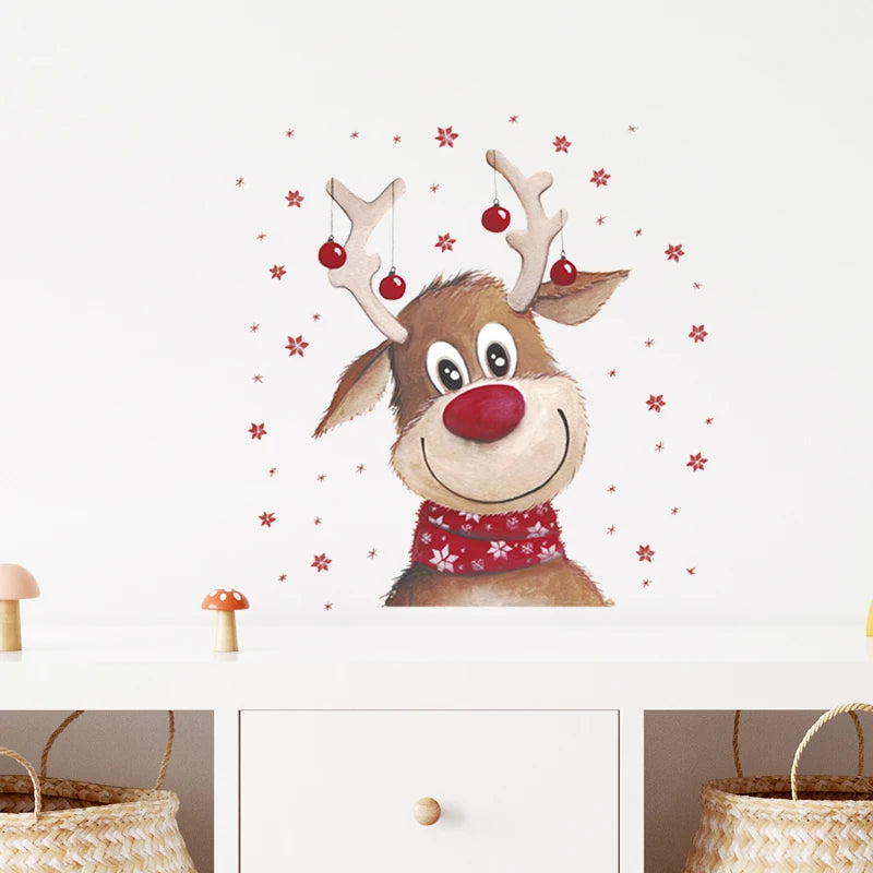 Christmas Smiling Reindeer Wall Decal | Home Decor design details by HomeDecorDecals.