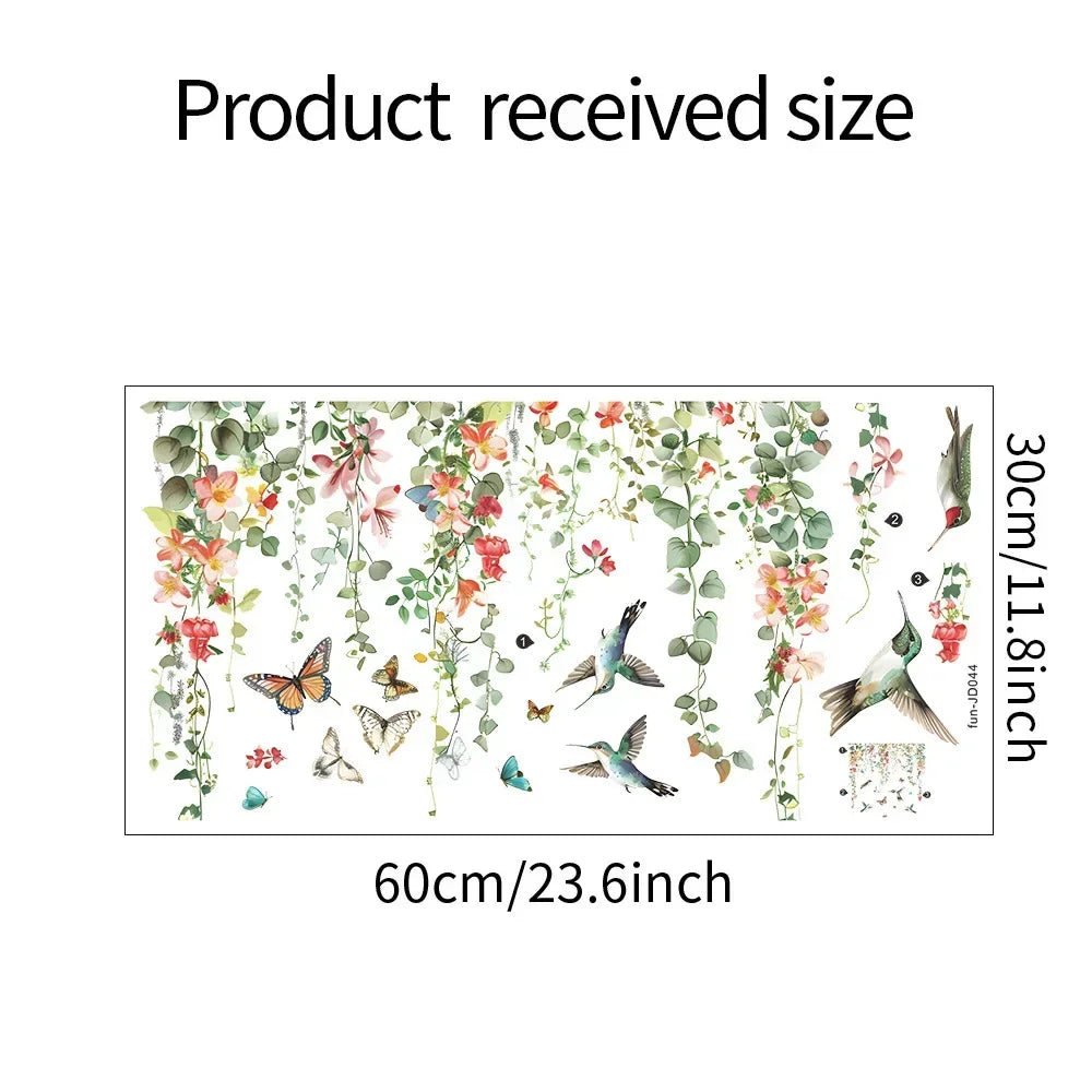 Creative Green Plants Flowers Vines Glass Windows Home Landscaping Decoration Electrostatic Uv Window Stickers-HomeDecorDecals_com