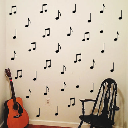 Close-up view of Music Note Patterns Wall Decal | Home Decor by HomeDecorDecals.