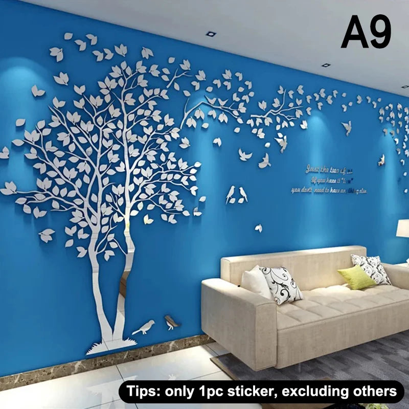 CC553D Acrylic Tree Wall Stickers Self-adhesive Background Wall Wall Decal Wall Stickers Home Decoration, Bedroom Wallpaper-HomeDecorDecals_com