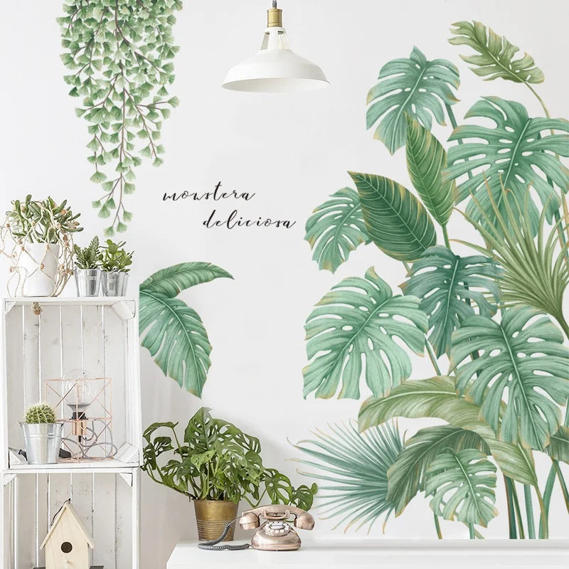 Tropical Monstera Leaf Plants Wall Decal For Home Décor-HomeDecorDecals_com