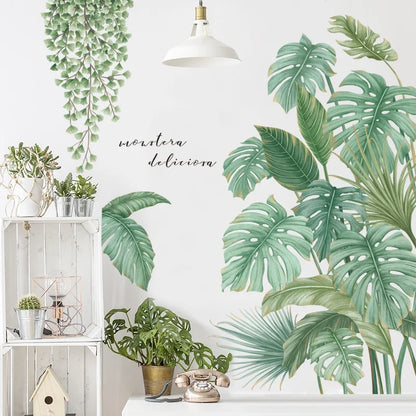 Tropical Monstera Leaf Plants Wall Decal For Home Décor-HomeDecorDecals_com