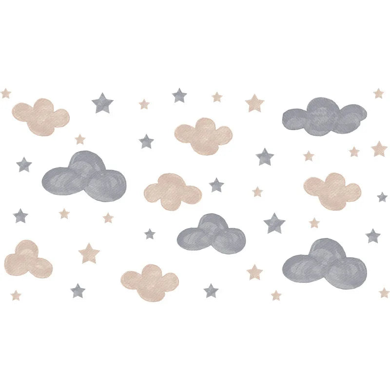 Cloud Stars Removable Wall Stickers for Kids Room Decor Art Nursery Baby Bedroom PVC Decals Self-adhesive DIY Posters Home Mural-HomeDecorDecals_com