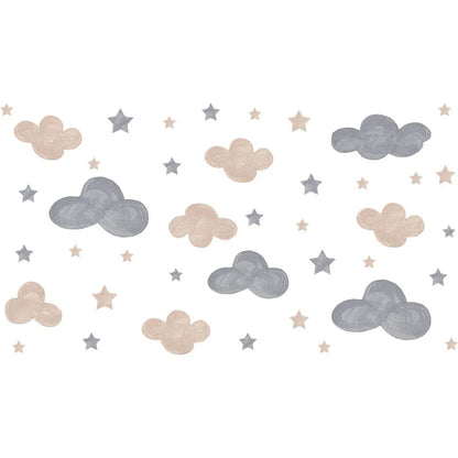 Cloud Stars Removable Wall Stickers for Kids Room Decor Art Nursery Baby Bedroom PVC Decals Self-adhesive DIY Posters Home Mural-HomeDecorDecals_com