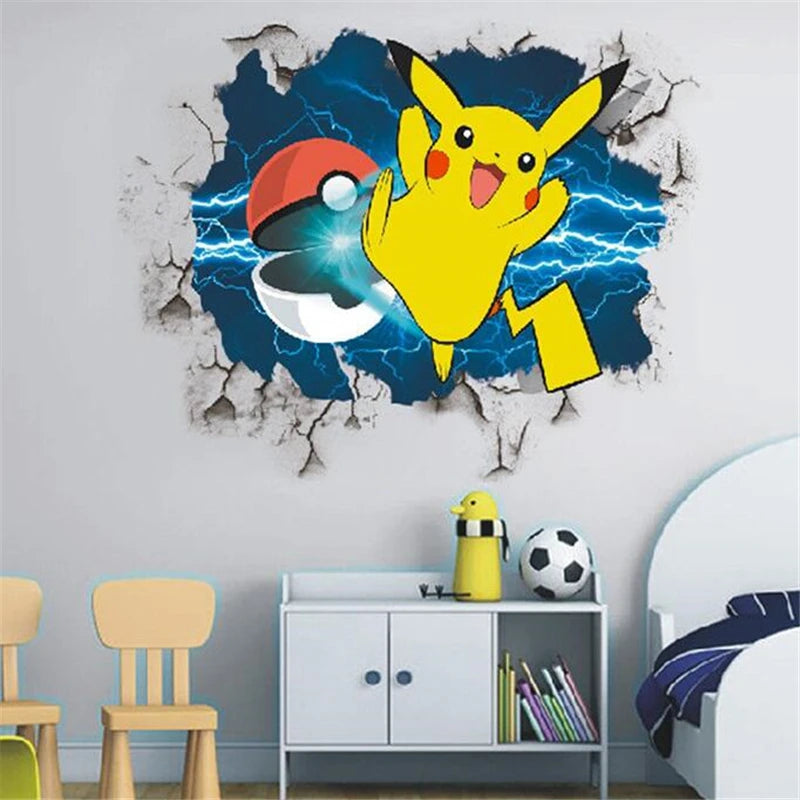 3D Cartoon Pikachu Wall Sticker for Kids Room Decor-HomeDecorDecals_com