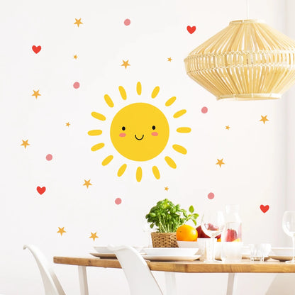 Additional view of Cartoon Smile Sun Wall Decal | Home Decor by HomeDecorDecals.