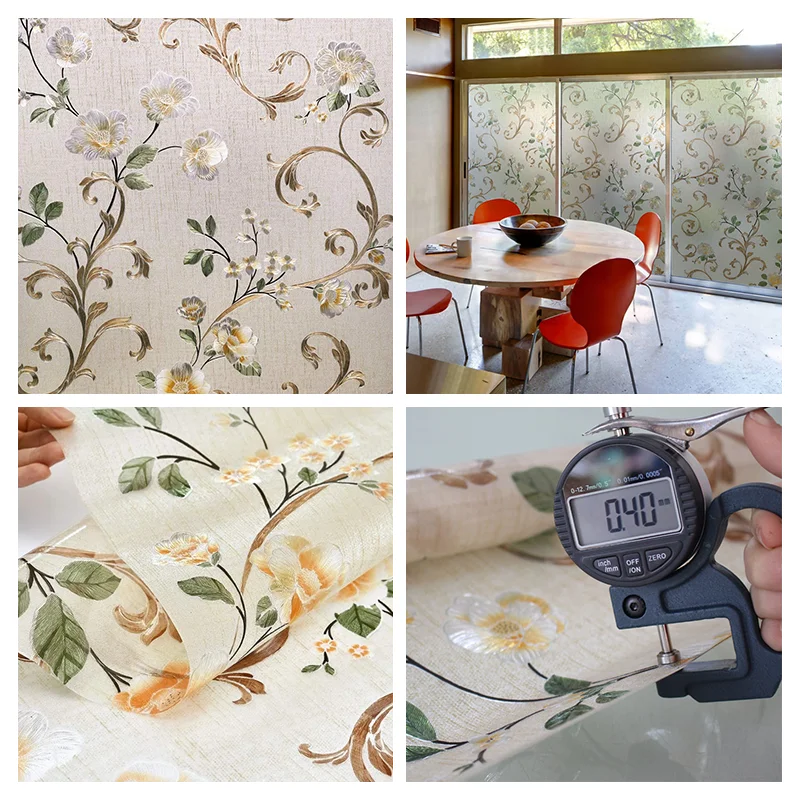 Window Privacy Film Adhesive Film Static Clings 3D Decorative Flower Window Film Stained Vinyl Glass Christmas Window Sticker-HomeDecorDecals_com