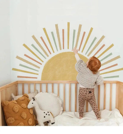 Sunshine Half Sun Wall Decal | Home Decor design details by HomeDecorDecals.
