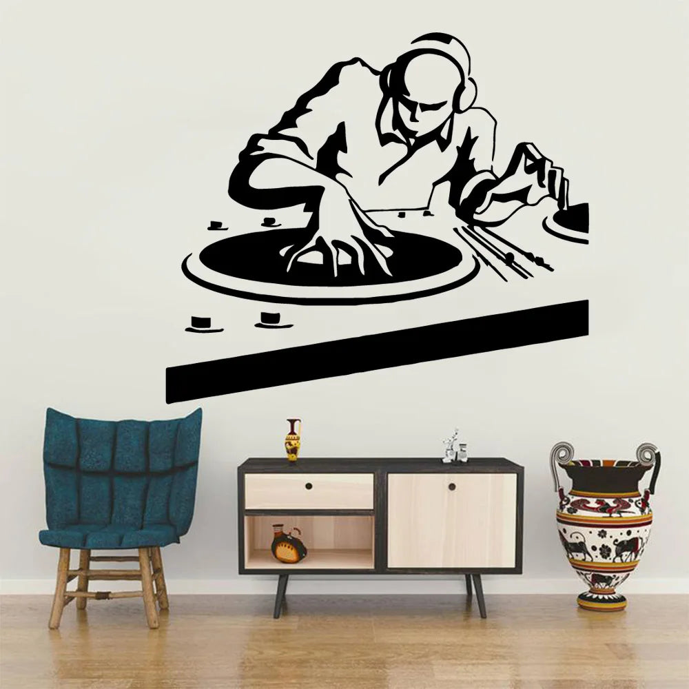 Additional view of DJ Wall Decal | Gaming Room Decor by HomeDecorDecals.