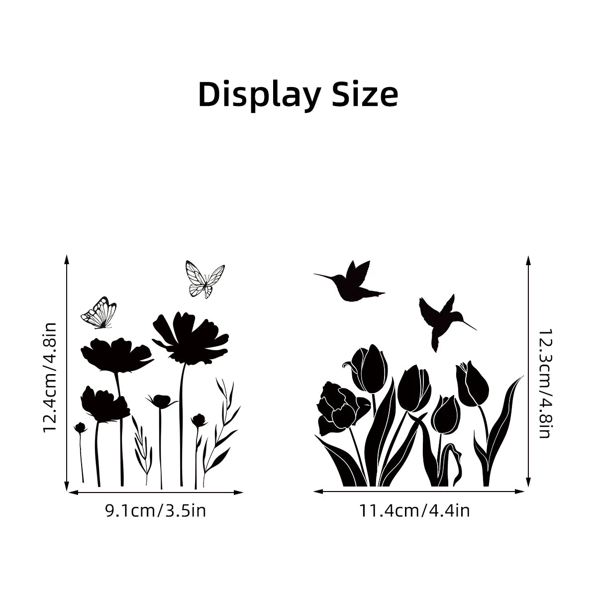 Flower Bird Silhouette Pattern Wall Decal | Room Decor displayed in room decor by HomeDecorDecals.