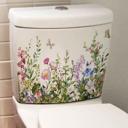 Plant Leaves Wall Sticker Toilet Sticker WC Self Adhesive Mural Beautify Flower Home Decoration Decals Refrigerator sticker-HomeDecorDecals_com