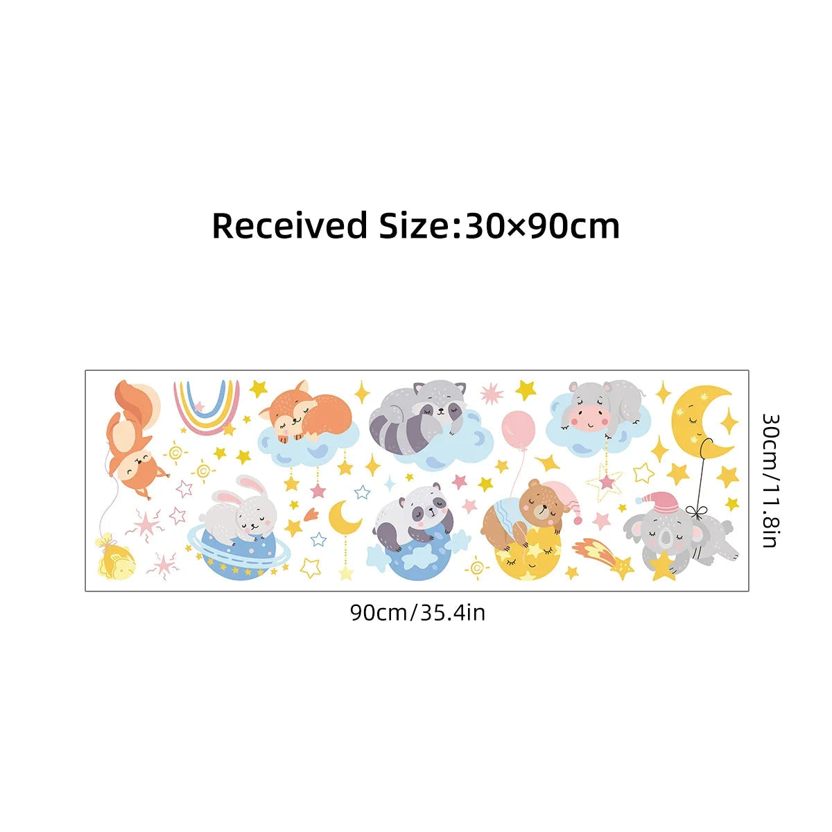 Cartoon Bear Fox Rabbit Cute Animals Wall Sticker Kids Room Decoration for Bedroom Wall Art Home Decore Living Room Wall Decals-HomeDecorDecals_com