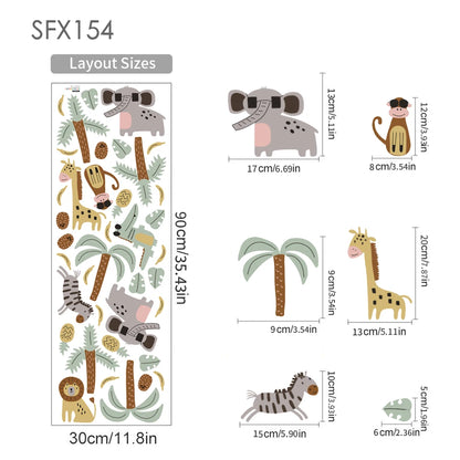 Cartoon Safari Animals Wall Decal | Room Decor by HomeDecorDecals.