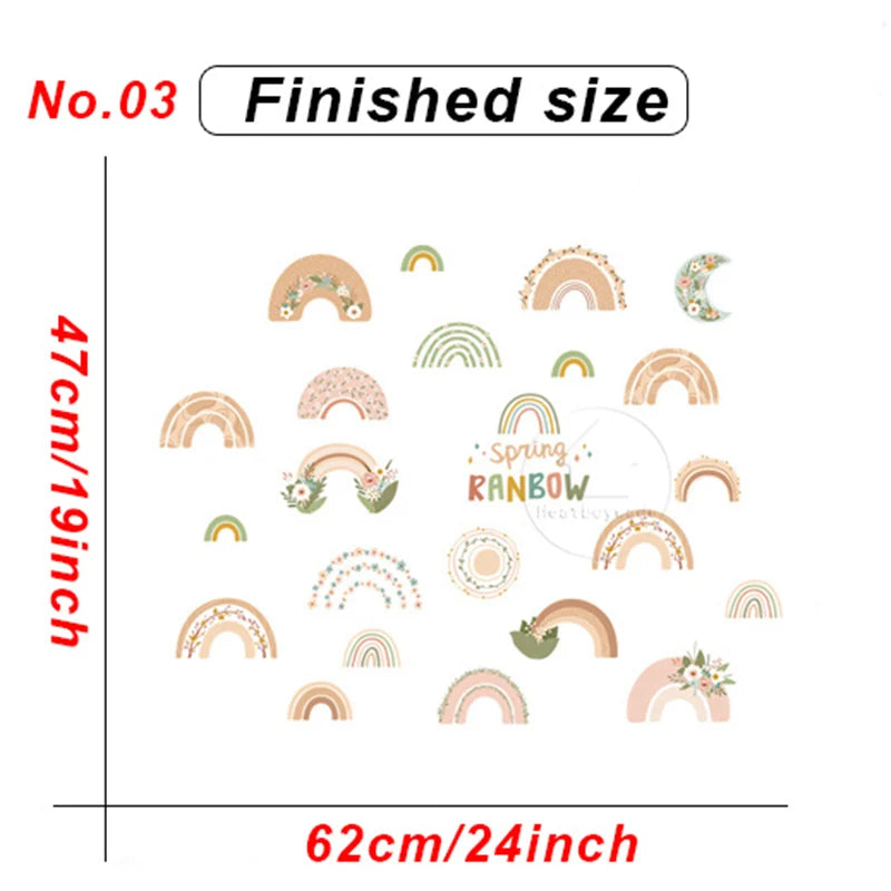 1x Cartoon Arch Rainbow DIY Wall Stickers for Baby Room Kids Bedroom Nursery Window Decor Removable PVC Decals Home Pieces Mural-HomeDecorDecals_com