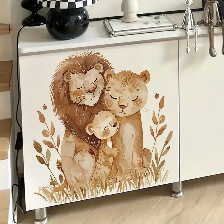 Lion Family Wall Decal | Home Decor design details by HomeDecorDecals.