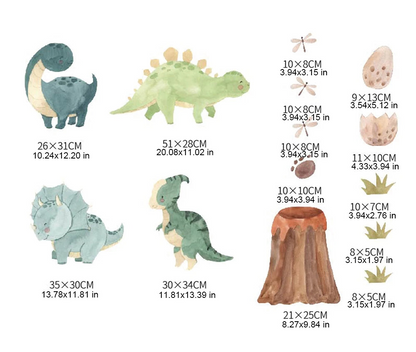 Dinosaur Wall Decals, Dino Alphabet Wall Stickers, Wall Decor for Boy Girl Kids Nursery Baby Bedroom Living Room Classroom-HomeDecorDecals_com