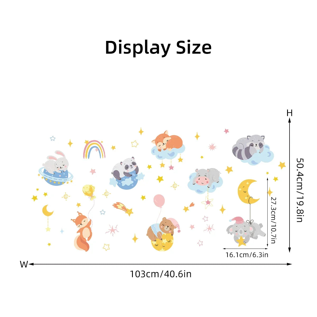 Cartoon Bear Fox Rabbit Cute Animals Wall Sticker Kids Room Decoration for Bedroom Wall Art Home Decore Living Room Wall Decals-HomeDecorDecals_com