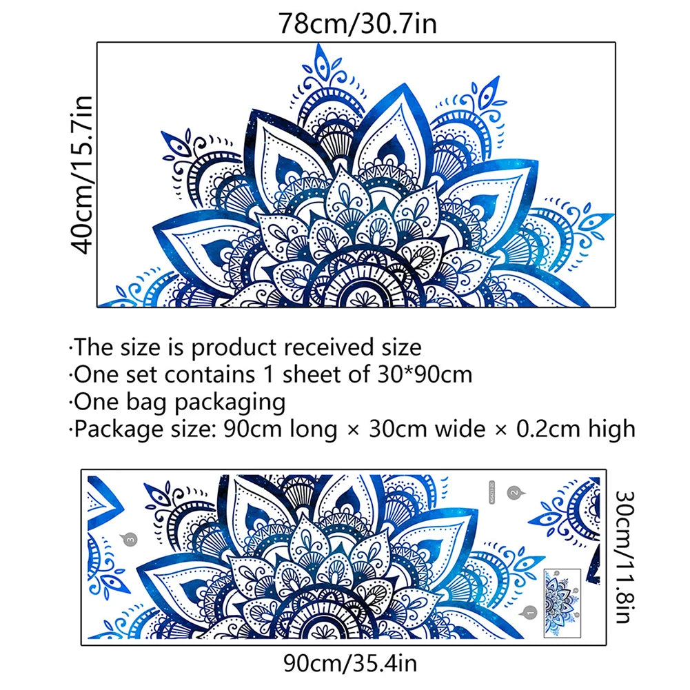 Alternative angle of Mandala Lotus Flower Datura Zen Wall Decal | Home Decor by HomeDecorDecals.