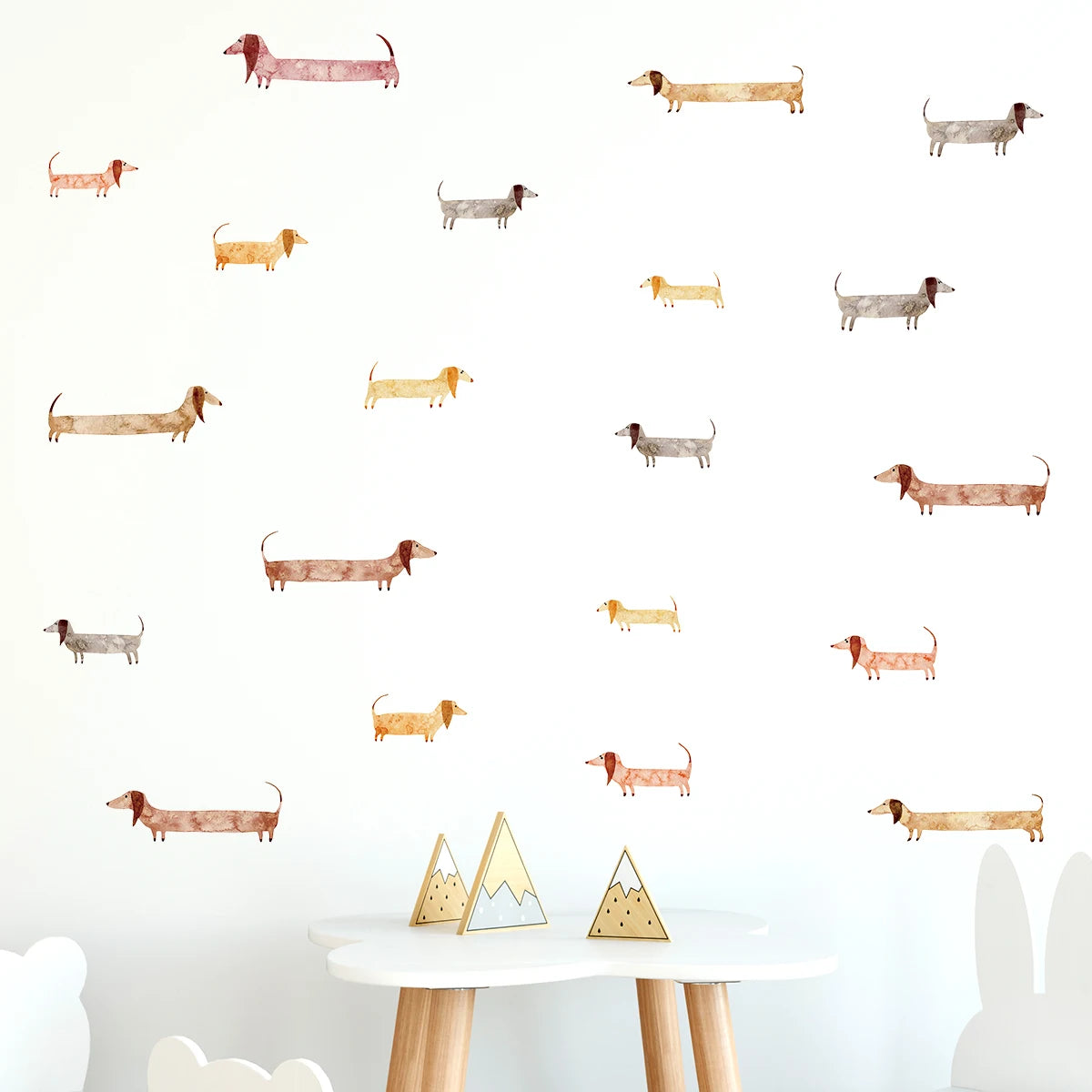 Cartoon Sausage Dog Pattern Wall Decal | Home Decor by HomeDecorDecals.