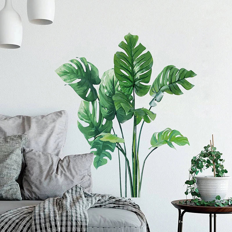 Large Tropical Green Plant Wall Stickers-HomeDecorDecals_com