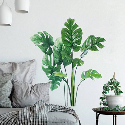 Large Tropical Green Plant Wall Stickers-HomeDecorDecals_com