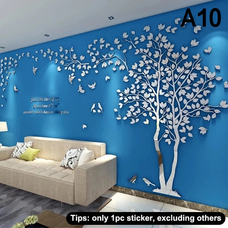 CC553D Acrylic Tree Wall Stickers Self-adhesive Background Wall Wall Decal Wall Stickers Home Decoration, Bedroom Wallpaper-HomeDecorDecals_com