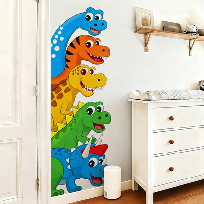 Cute 5 Dinosaur Wall Stickers With Brachiosaurus Pterodactyl Animal Decals For Bedroom Living Room Entrance Decor-HomeDecorDecals_com
