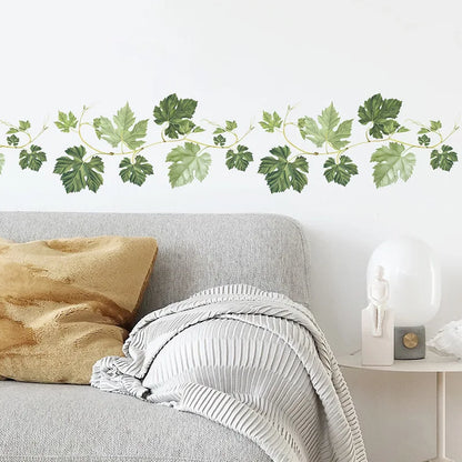 2PCS Green Plant Leaves Children'S Bedroom Living Room Porch Dormitory Home Decoration Wall Stickers Self-Adhesive-HomeDecorDecals_com