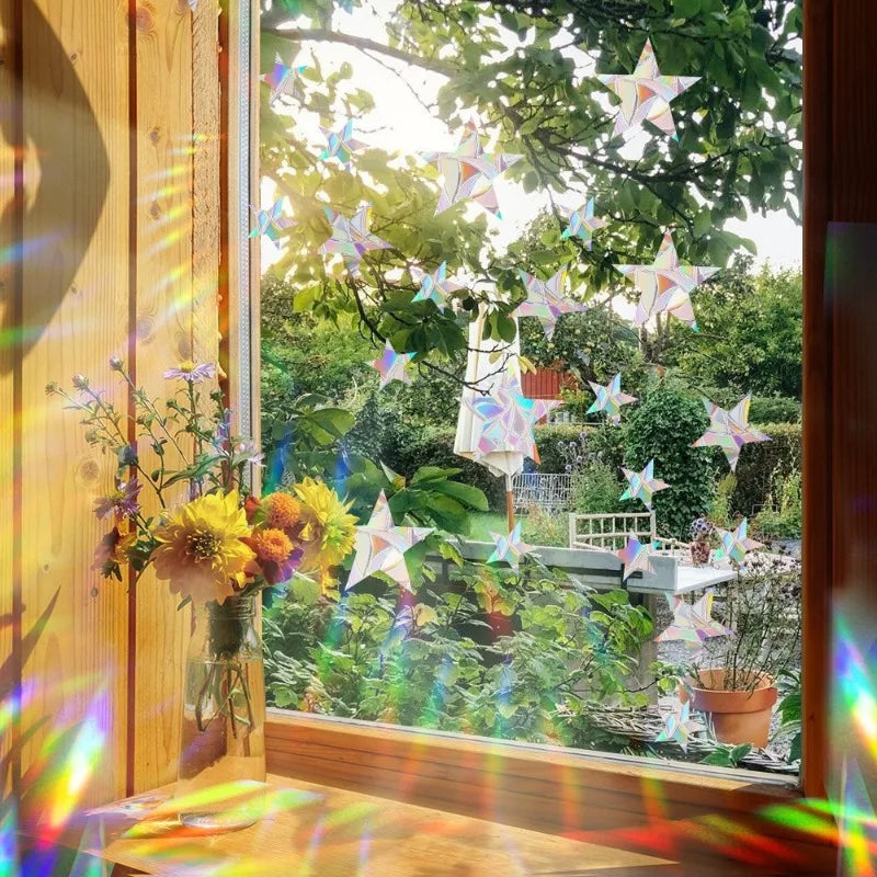 29 Stylels Rainbow Maker Sun Catcher Wall Stickers Cat Bird Star Mushroom Moon Sun DIY Window Glass Electrostatic Prisms Sticker-HomeDecorDecals_com