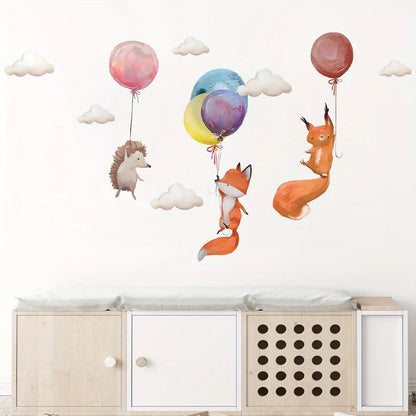 Cartoon Fox And Forest Animals Wall Sticker for Kids Room-HomeDecorDecals_com