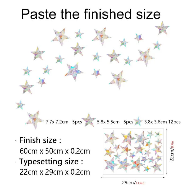 29 Stylels Rainbow Maker Sun Catcher Wall Stickers Cat Bird Star Mushroom Moon Sun DIY Window Glass Electrostatic Prisms Sticker-HomeDecorDecals_com