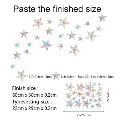 29 Stylels Rainbow Maker Sun Catcher Wall Stickers Cat Bird Star Mushroom Moon Sun DIY Window Glass Electrostatic Prisms Sticker-HomeDecorDecals_com