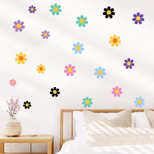 1Pc Cartoon Colorful Flower Wall Stickers for Car Glass Baby Room Wall Decals Living Room Children Home Decor Bedroom Decoration-HomeDecorDecals_com