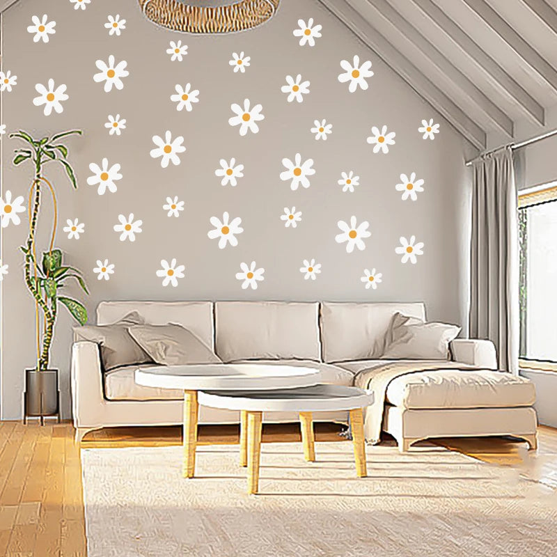 White Daisy Flower Wall Decal | Home Decor decorative wall feature by HomeDecorDecals.