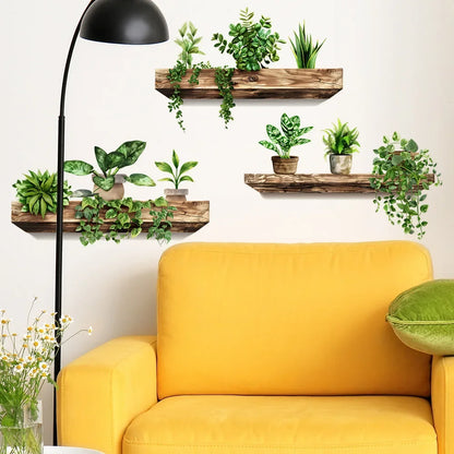 Potted Plant Wall Stickers DIY Removable Decals-HomeDecorDecals_com