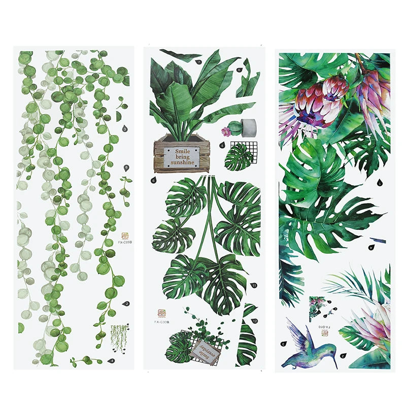 Tropical Leaves and Flowers Wall Decal | Home Decor by HomeDecorDecals.