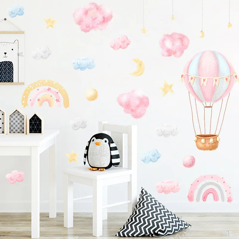 1x Cartoon Arch Rainbow DIY Wall Stickers for Baby Room Kids Bedroom Nursery Window Decor Removable PVC Decals Home Pieces Mural-HomeDecorDecals_com